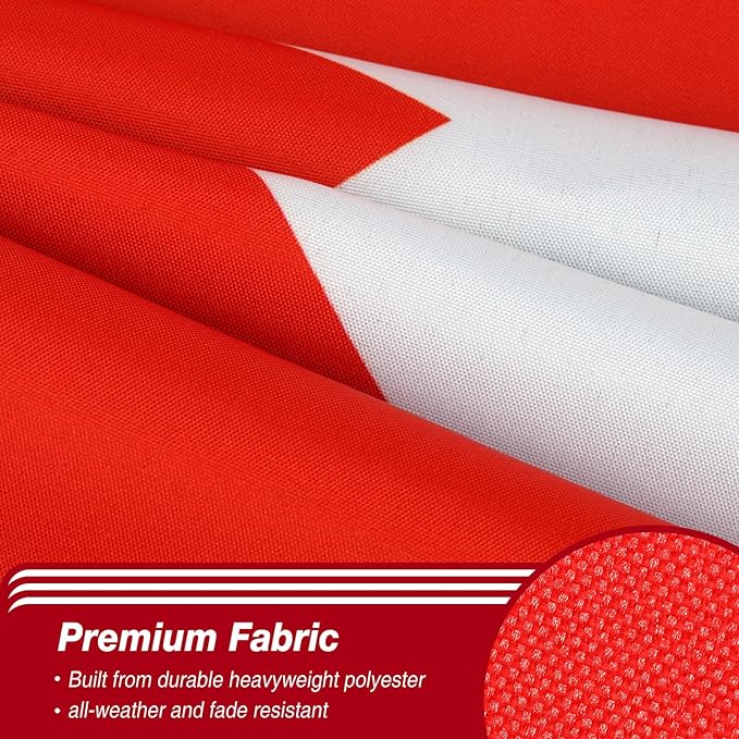 Canada Canadian Flag 3x5 ft Outdoor, Double Sided 3 Ply Heavy Duty National Flag for CA, 100% Quality Polyester Canadian Banner with Brass Grommets 4 Rows Stitches