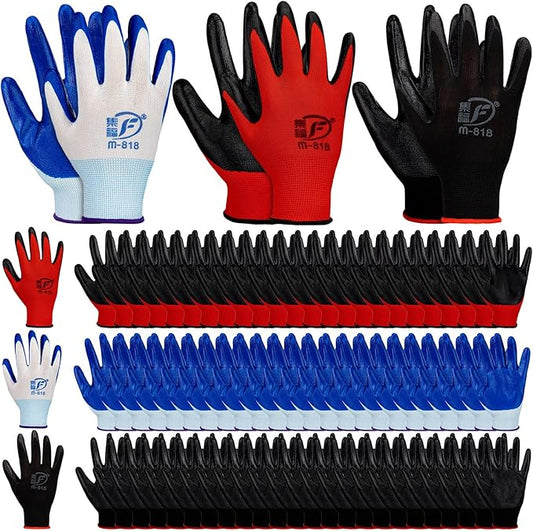 Gardening Gloves for Men Women Breathable Rubber Coated Working Gloves for Gardening, 9.1 Inch