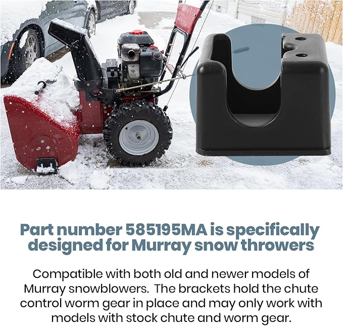 AR-PRO The Exact Replacement 585195MA Worm Bracket for Snow Throwers (Black) - Compatible with Murray Snow Throwers and Craftsman Gas Snow Blowers - Restore Snow Thrower Peak Performance