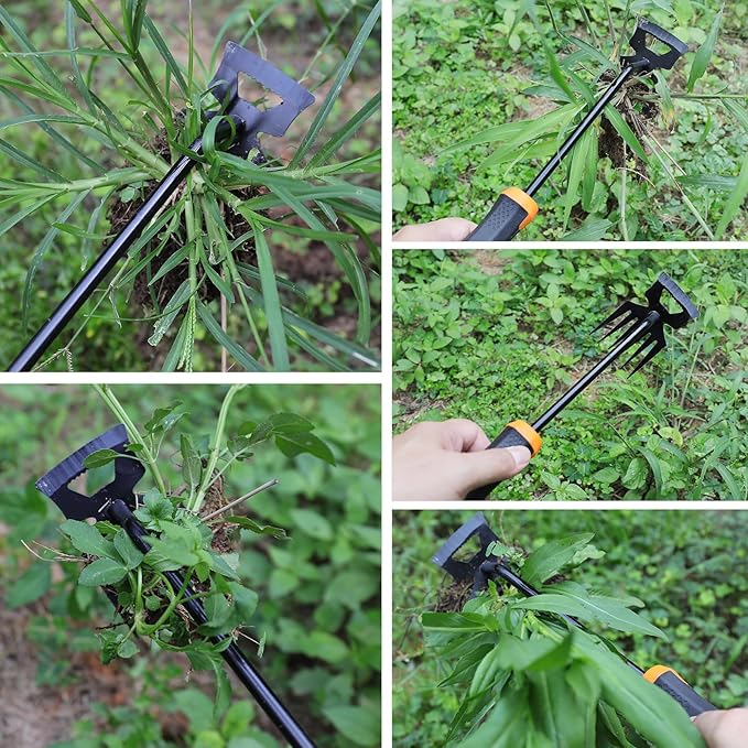 Weeding Tools,Portable Garden Weeder Tool,2024 New Manganese Steel Weed Puller,for Hand Weeder for Vegetable Gardening Backyard Farm Planting & Uprooting Weeding Tool (Rubber 6-Tooth)