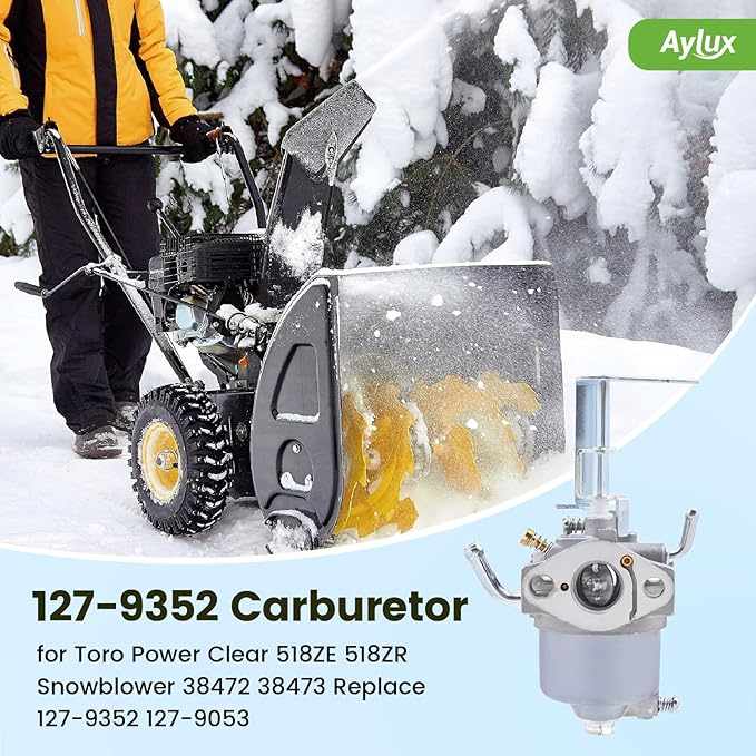 Carburetor for Toro Power Clear 518ZE 518ZR Snowblower 38472 38473 Replace 127-9352 127-9053