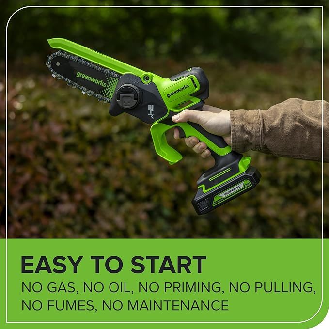 Greenworks 24V 6in BL Pruning Saw w/Auto Oiler, Tool Only