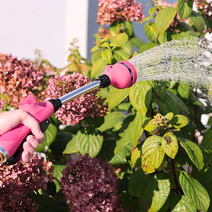 65103-AMZ Sprout 8-Pattern 15" Watering Wand and QuickConnect Product Adapter Amazon Bundle, Raspberry Red