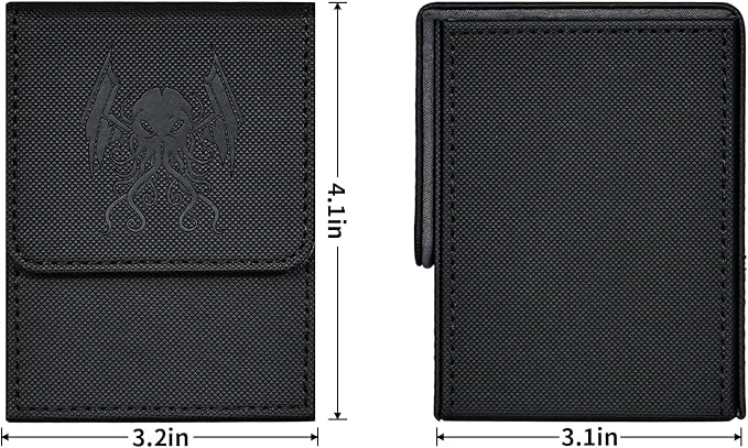 ZLCA Card Deck Box for MTG Yugioh TCG, Card Storage Box with Dividers Holds 100+ Sleeved Cards, Premium Card Deck Case Compatible with CCG Trading Cards (Black,Cthulhu)