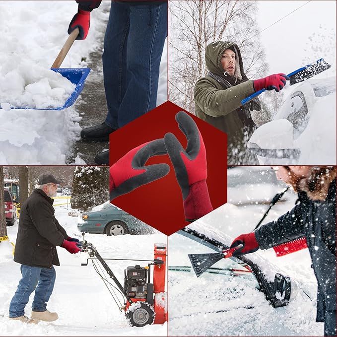 LOCCEF 2 Pairs Winter Work Gloves for Men and Women, Freezer Gloves for Work Below Zero, Thermal Insulated, Super Grip