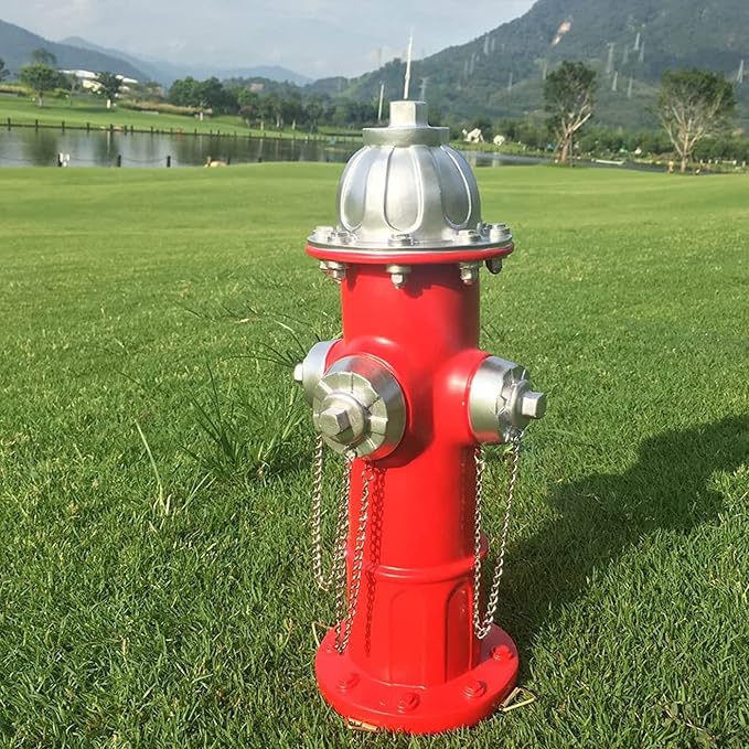 Dog Fire Hydrant Pee Post Statue with 4 Stakes, Fake Fire Hydrant for Dogs to Pee On Puppy Pee Post Training Tool Yard Garden Indoor Lawn Ornament Outdoor Statue (14.5 * 5.3 inch)