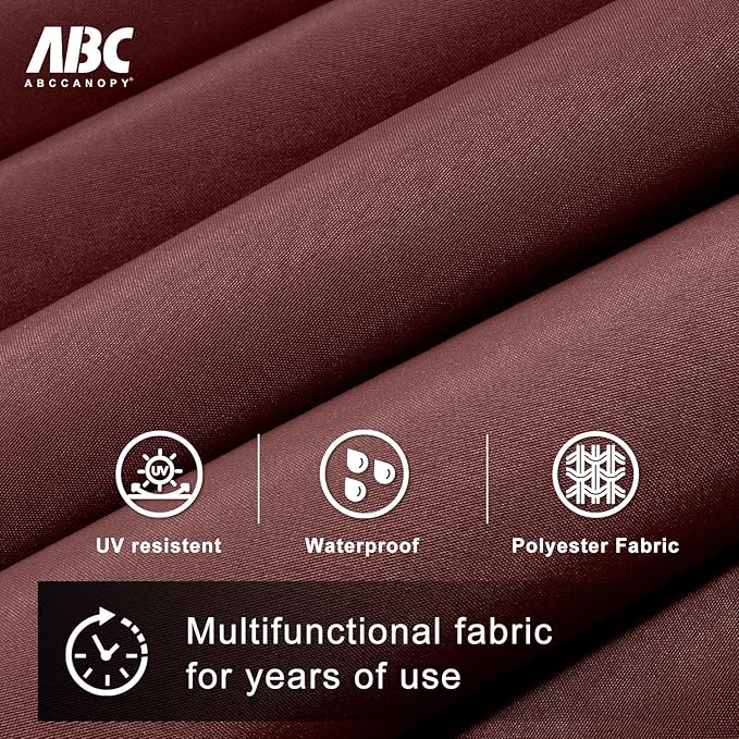 ABCCANOPY 10FT Cantilever Umbrella Offset Hanging Patio Umbrella with Base Stand Rotate and Tilt，Suitable for Garden, Lawn, Backyard(Burgundy)
