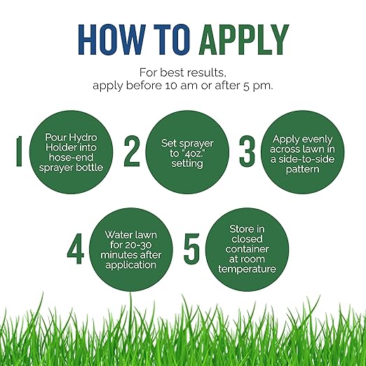 Turf Titan Hydro Holder Hose End Wetting Agent - Suspends Moisture in Your Grass Soil, Improves Water Drainage & Nutrient Uptake in Your Turf Grass, Promoting Healthy Soil - Covers 8,000 sq ft (32 oz)
