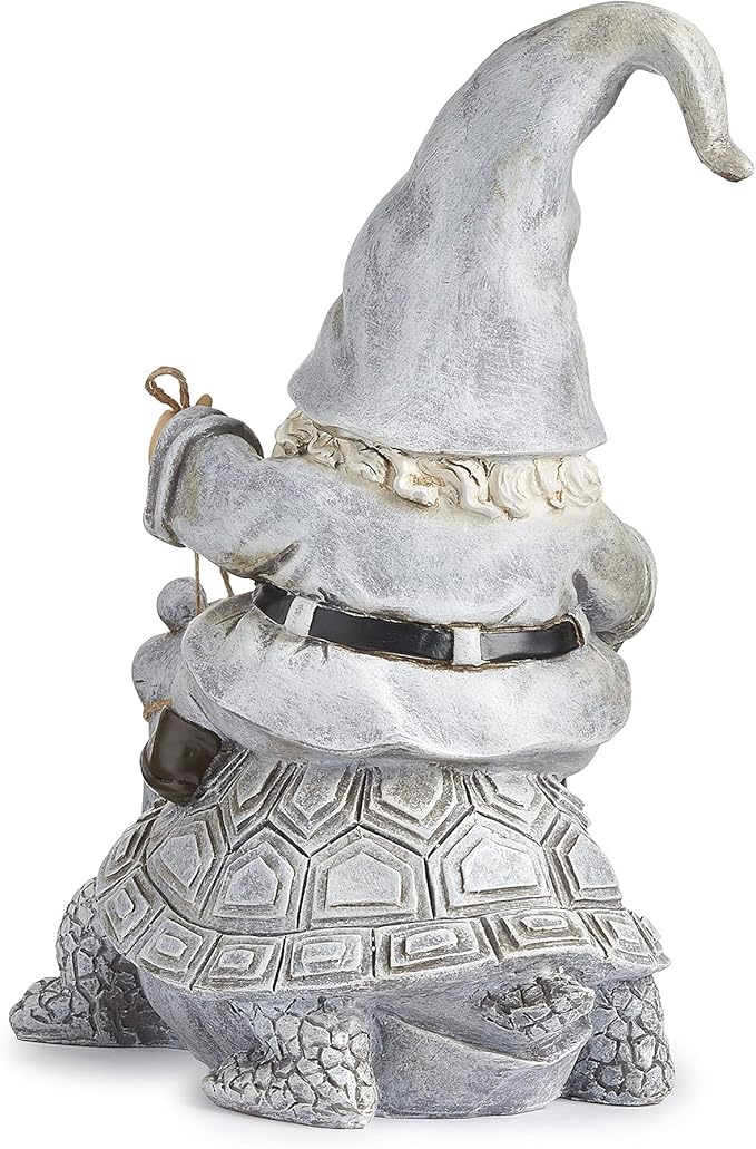 Roman Giftware Inc., Garden Collection, Gnome Riding Turtle Statue, 11.5" H, Decorative, Garden Gift, Home Outdoor Decor