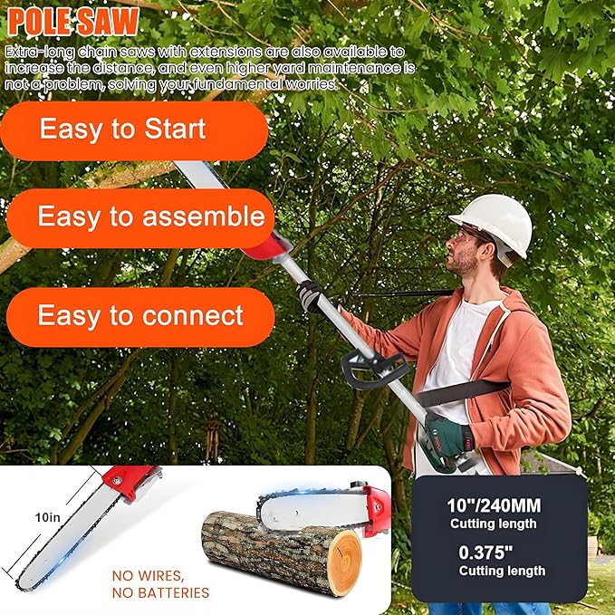 Weed Eater Gas Powered,52cc 2 Stroke Gas Weed Wacker, 5 in 1 Multi Functional Trimming Tools,Gas Hedge Trimmer,String Trimmer,Weed Eater,Brush Cutter,Pole Chainsaw with Extension Pole 9500rpm 2.3kw