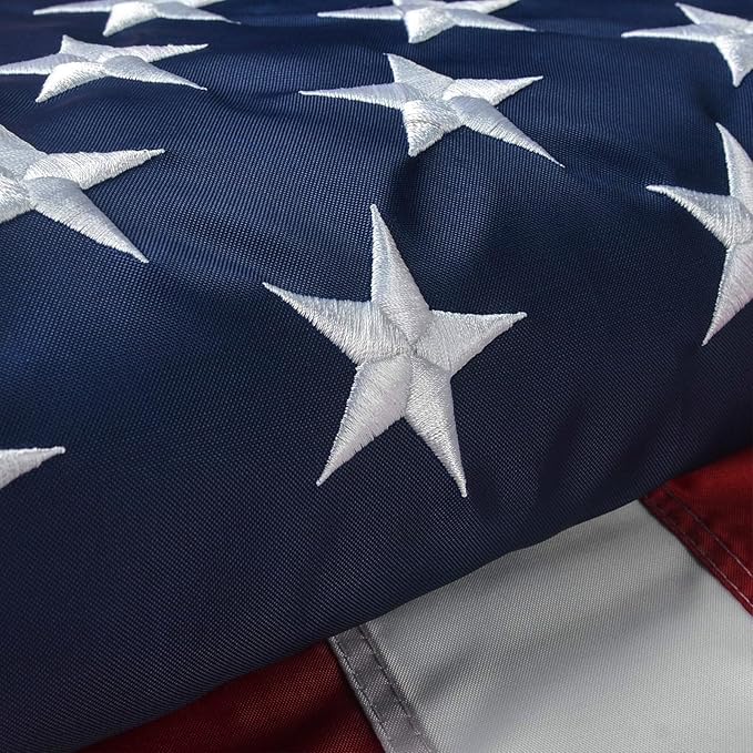 American Flag 2.5x4 Ft, US Flag/USA Flag with Oxford Polyester Material, Vivid Color, Sewn Stripes, Brass Grommets, Embroidered Stars, Perfect for Indoor/Outdoor Use