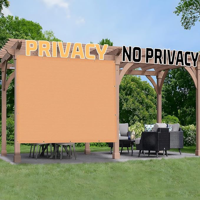 SUNNY GUARD Shade Cloth Custom Size 3x17 FT Sun Shade Screen Fabric Shade Cover Tarp with Grommets for Pergola Backyard Garden, Peach Fuzz(We Customized)