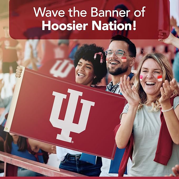 Indiana Hoosiers College Sports Printed Flag - NCAA Licensed - Nylon - School Banner (Red) (2' x 3')