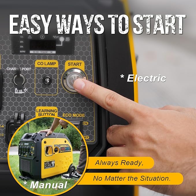 6500W Dual Fuel Inverter Generator, Gas & Propane Powered, RV Ready Remote/Electric Start, Super Quiet, 120V/240V with CO Sensor Portable Generator for RV, Camping or Party,EPA Compliant