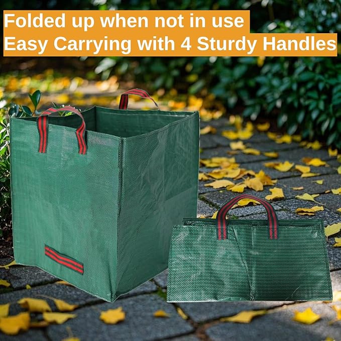 Heavy Duty 33-Gallon Leaf Bag – Reusable Standable Yard Waste Bag with Reinforced Handles, Foldable for Spring Cleanup, Lawn, Garden, Camping & Debris Collection