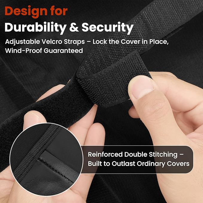 BAC776 Grill Cover for Traeger Woodridge Pro & Elite - 600D Heavy Duty Polyester Cover, BBQ Cover with Special Anti-Fading and UV Protection Propertie, Waterproof Outdoor Replacement (Black)