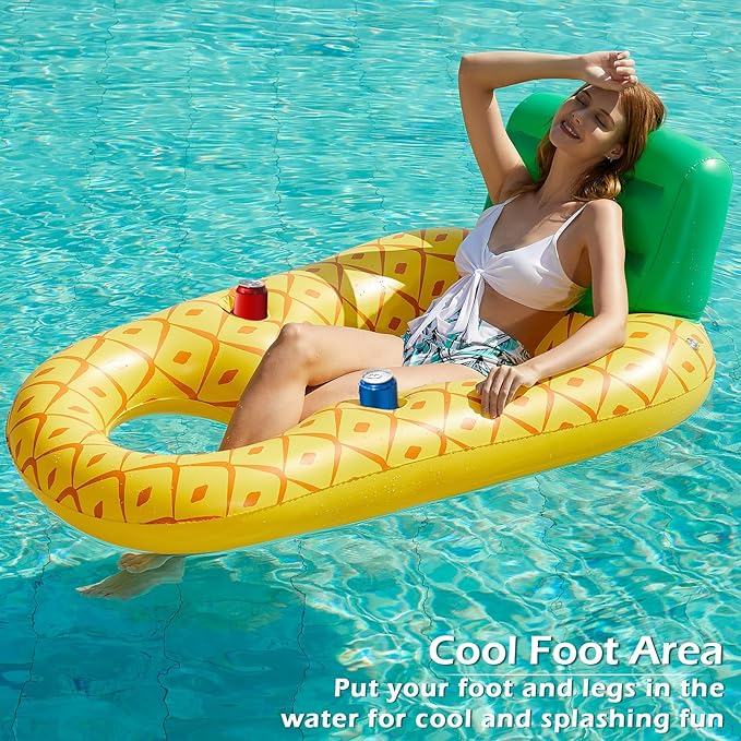 Jasonwell Inflatable Pool Float Adult - Pool Floaties Lounger Floats Raft Floating Chair Water Floaty for Swimming Pool Lake Lounge Float with Cup Holders Beach Pool Party Toys for Adults