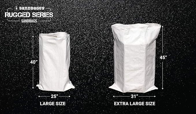 Sandbaggy Large Sandbags - Size: 31" x 45" - Thick Heavy Duty Contractor Bags, Heavy Duty Garbage Bags, Dumpster Bag, Construction Trash Bags, Contractor Bags 6 mil (10)