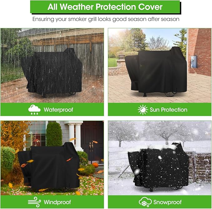 Wood Pellet Smoker Cover Compatible with Pit Boss 820 Deluxe, Pro Series 850, 820D 820FB 820D3 820SC 820XL 820PS1 820CS1 Competition, Waterproof Fade Resistant Pellet Grill Cover