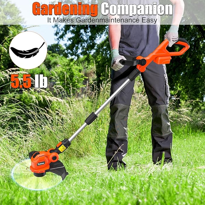 Cordless String Trimmer Compatible for Milwaukee 18V Battery,Garden Lawn Edger with 25cm Cutting Diameter,Electric String Trimmer,Weed Wacke,Weedeaters for Lawn Garden (NO Battery)
