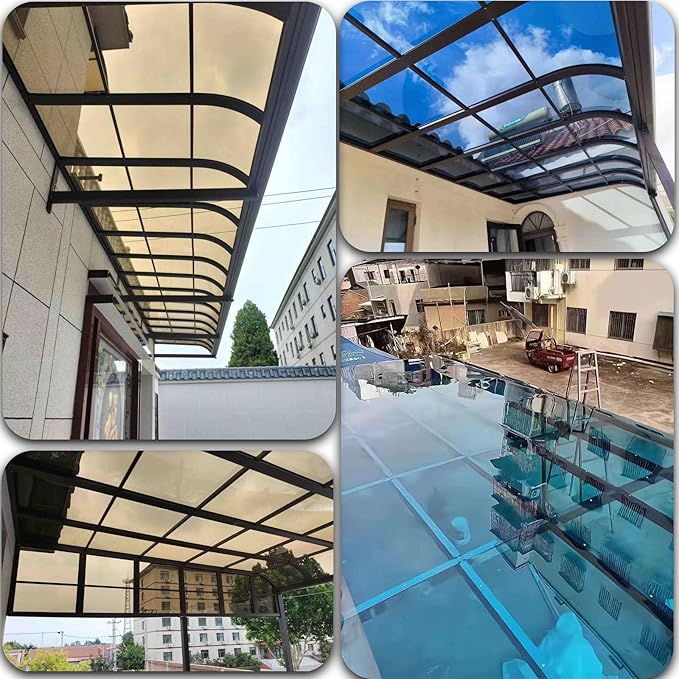 2mm Polycarbonate Sheet,Polycarbonate Greenhouse Panels,Roofing Transparent Insulation Daylighting Panels,Strong and not Easily Deformed,for Greenhouse Sheds Roofs,Carports.(Blue,4X 13.1ft)
