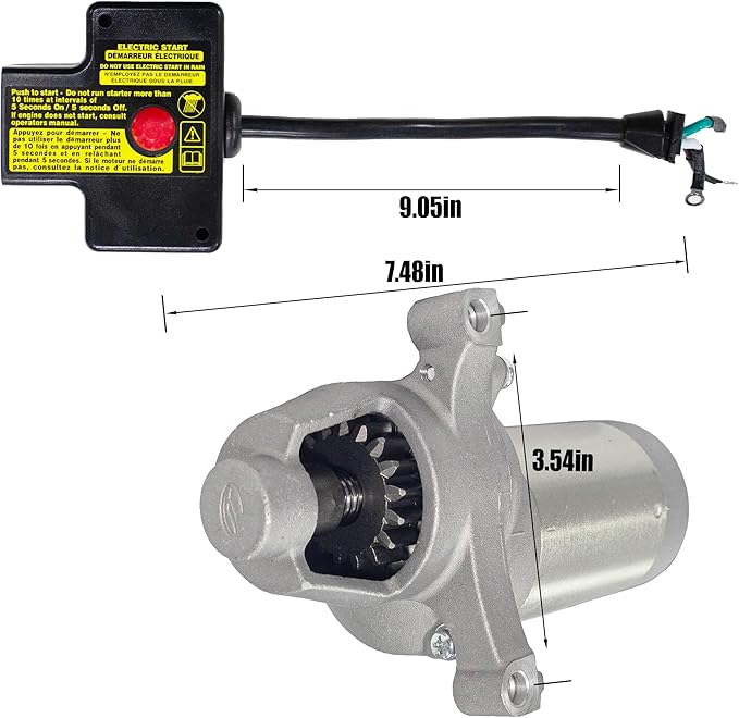 fullas 133-9998 Starter Motor for Toro 824 QXE 24" SnowMaster/ 826 OXE 26" Power Max Snow Thrower/ 828 OAE 28" Power Max Heavy-Duty Snow Thrower Replaces 133-1547, 133-1588, 144-0988 Loncin G250DFS