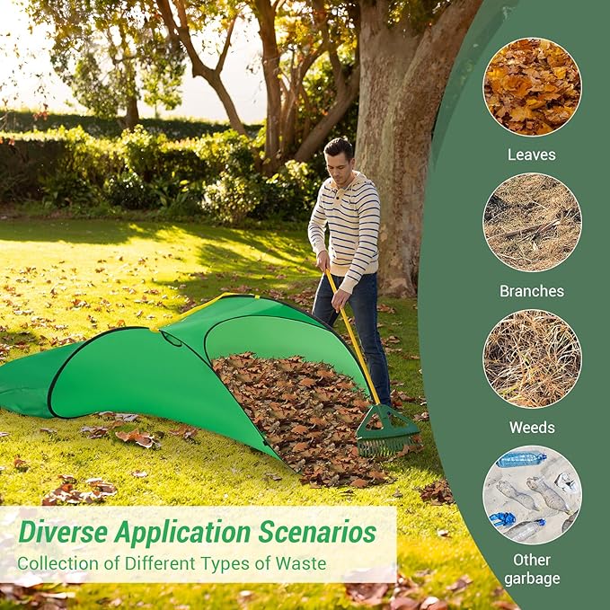 Leaf Collector 70 Gallon, 230D Thickened Reusable Yard Waste Bag, Portable Pop Up Lawn and leaf Bags, Yard Garden Waste Bags, Bag for Lawn Trash，Larger Capacity，Reinforced Rope Holes，patent product