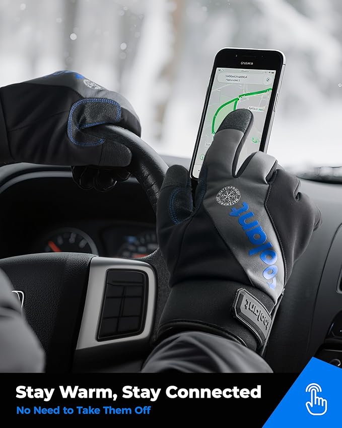 toolant 100% Waterproof Work Gloves for Men, Insulated Winter Gloves with Reinforced Palm for Cold Weather Protection, S-XXL