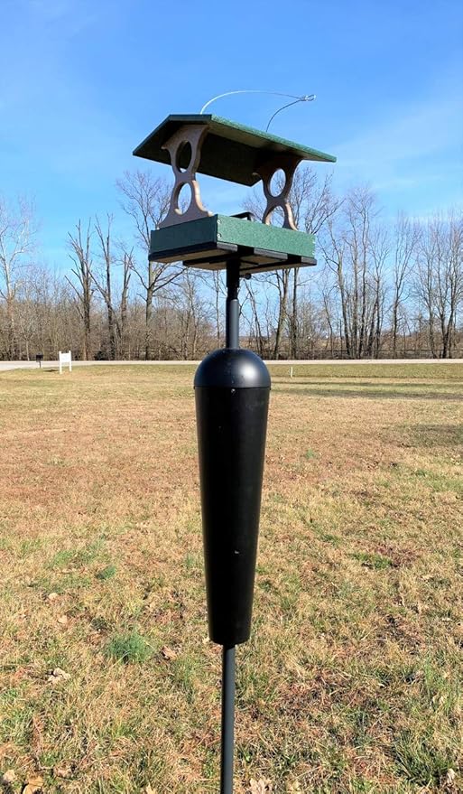 JCS Wildlife Medium Poly Fly-Thru Bird Feeder w/Removable Seed Tray - Holds 4 Cups of Bird Seed to Attract Cardinals, Chickadees, and More Backyard Birds (Green)