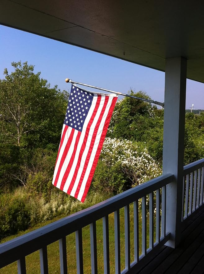 American Flag 4x6 Ft for Outside, Heavy Duty Nylon US Flag for High Wind, Durable Embroidered Stars, Sewn Stripes, Brass Grommets, Fade Resistant Waterproof USA Flags