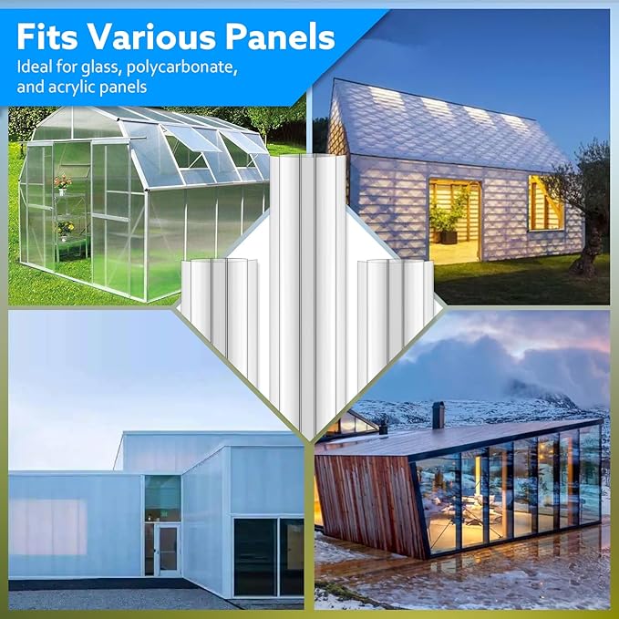 Polycarbonate Greenhouse Panel Connectors – 10 Packs, 4FT H Connectors Fits 6 or 8 MM Panels, UV-Resistant Greenhouse Joining Strips for DIY Garden Greenhouses and Cold Frames