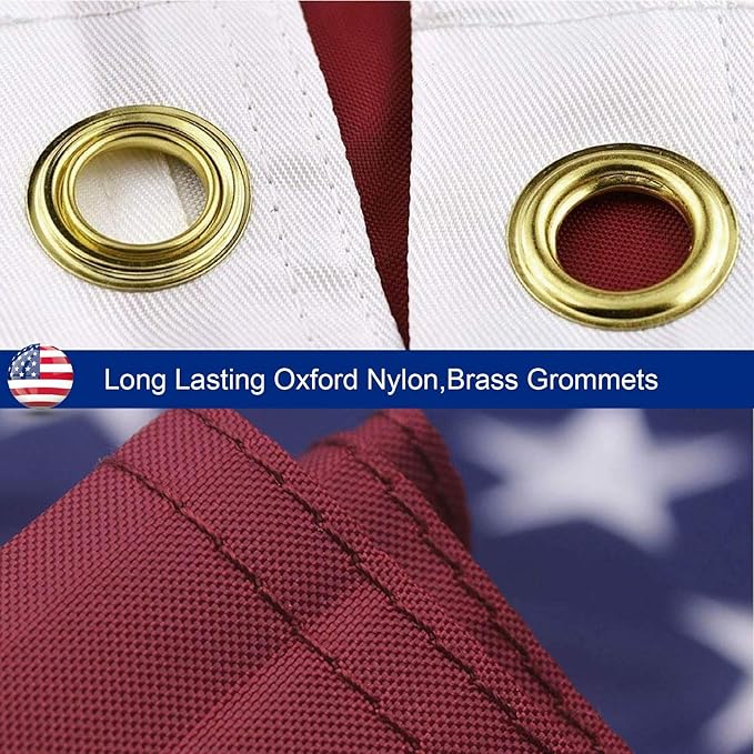 2x3 American Flag for Outside, Best Embroidered Stars and Sewn Stripes, 210D Heavy Duty Polyester, Suitable For Outdoor High Winds Areas (American flag 2x3 FT)