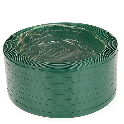 5/8"（16mm） Wide Green and 1000 feet Polyester Strapping Coil,1400 Pound Break Strength