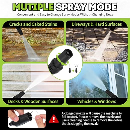 Electric Pressure Washer, 3500 PSI Portable Power Washer with Adjustable Angle Nozzle Head, Foam Cannon for Cars, Garden, Driveway