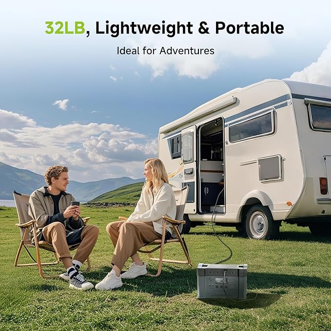 ALLPOWERS S2000 Portable Power Station, with 400W SP037 Foldable Solar Panel, 1500Wh/2000w Battery Backup, Solar Power Bank for 11 Devices, for Outdoor Camping, Traveling, Emergencies