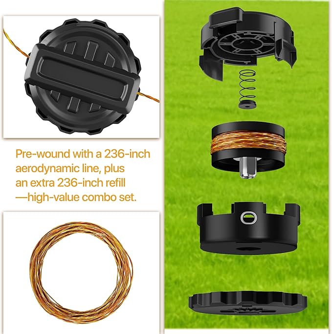 LBB-Parts DWO1DT995 String Trimmer Head Replacement for DEWALT DCST922, DCST925, DCST970, DCST920, DCST990 – 1 Trimmer Head and 2 Trimmer Lines