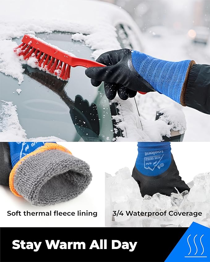 toolant Winter Work Gloves for Men & Women, 3/4 Waterproof Freezer Gloves with Thermal Insulated, Durable, Strong Grip