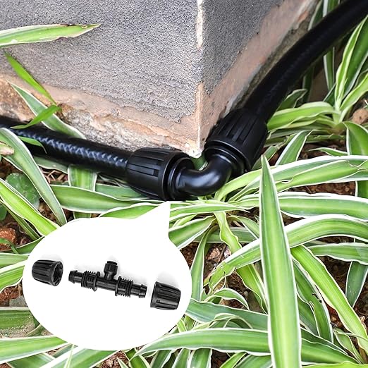MIXC 1/2 inch Drip Irrigation Elbow Fittings, Anti-Drop Lock Barbed Elbow (1/2" ID x0.67 OD), for 1/2'' Irrigation Tubing Anti-Leak Irrigation System Elbow Fittings 6 Pack