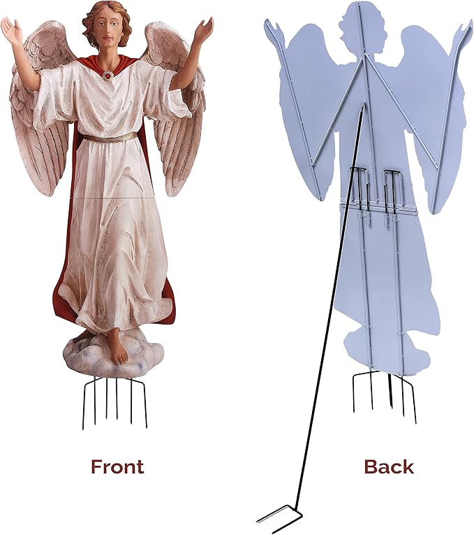 Complete 12pc Outdoor Nativity Set 51" Tall - Lifelike High Res, Sturdy 22 Gauge Flat Metal, Strong Windguard Bracing. Includes Baby Jesus, Joseph, Mary, Shepherds, Wisemen, Animals