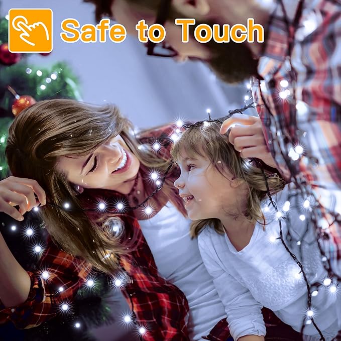 Ollny Christmas Tree Lights 400LED 132FT, Remote Plug-in Christmas Lights with Timer and 8 Modes Waterproof Outdoor String Lights for Thanksgiving Xmas House Indoor Outside Decorations (Cool White)