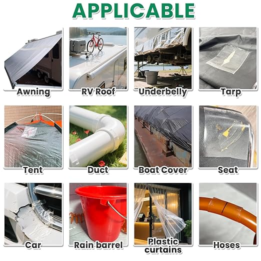 Waterproof Repair Tape for Bounce House, Pool, Tent, Leather, Outdoor TPU Inflatable Repair Patch Kit for Tarp, Canopy and Boat Cover, 5 Inch x 5FT, Clear, Heavy Duty