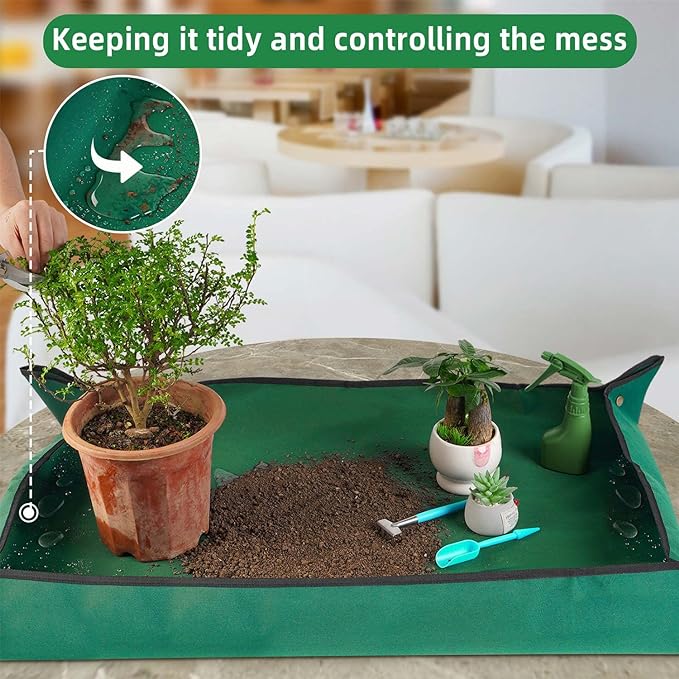 3 PCS 43"x 29" Large Repotting Mat Thickened Waterproof Potting Mat Foldable Potting Tray Portable Gardening Mat