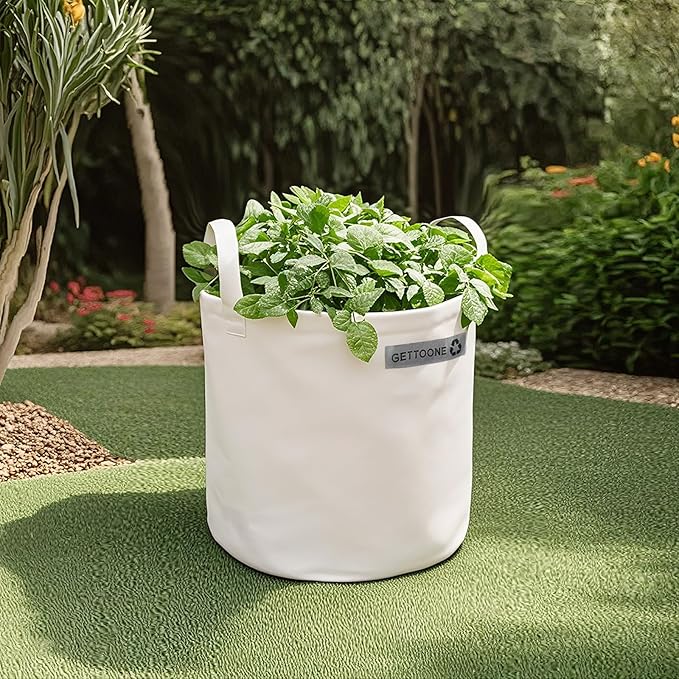 Lawn Bags for Yard Waste | Heavy-Duty Collapsible Leaf Bag, 20 Gallon Reusable Garden Clippings Container & Outdoor Trash Can with 2 Carry Handles (Middle)