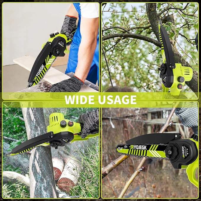8 & 6 Inch Mini Chainsaw Cordless,2×4.0Ah Battery Tool-Free Installation Small Brushless Chain Saw with 4 Guides & Chain,Portable Motosierra De Bateria for Tree Trimming & Branch Wood Cutting