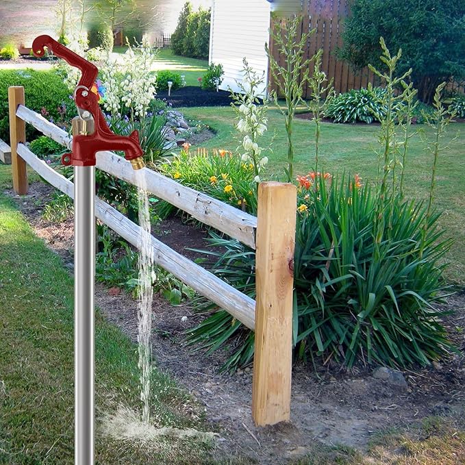 Frost Proof Yard Hydrant Complete Head Assembly,Frost Free Outdoor Faucet Freeze Proof Hydrant Faucet Head for Yard Farm Irrigation,Adapt to 1" NPT Male Thread Pipe W/ 3/8"-16 Nut Rod,Connect 3/4"Hose
