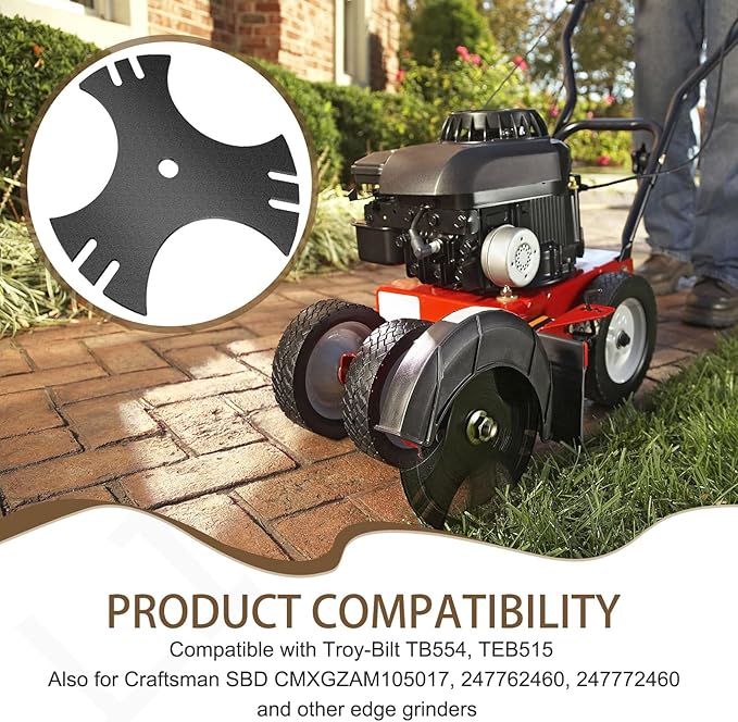 2 Pcs Universal 9" x 9" Edger Blade (1/2" Center Hole), 3-Side Edger Star Blade for Craftsman Walk Behind Edger, Mclane 2059, Also for Power Trim Edgers Tru-Cut Edgers King Lawn Edgers