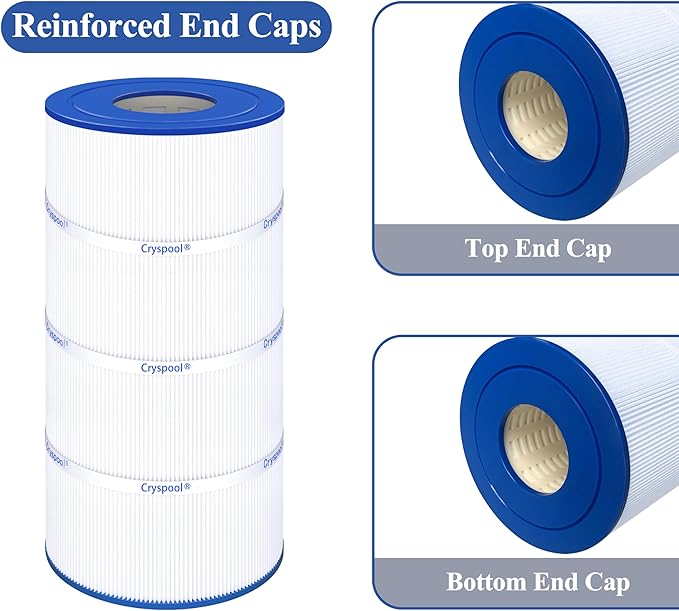 Cryspool® 07031 Filter Compatible with CCP240, R173572, Quantum-240, 178569, C-7469, PCC60, Ultral-A4, FC-1975, 4×60 Sq. Ft Pool Filter Cartridge, 4 Pack