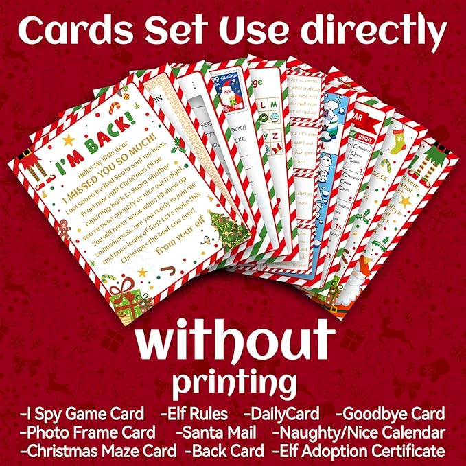 12 Day Christmas Elf Kit 2024 Elf Activities, Miniature Elf Props, Elf Accessories, Elf Mischief, Christmas Activities elf kit Countdown Gift