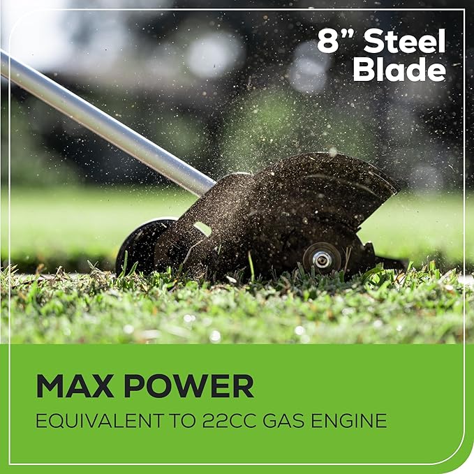 Greenworks 60V 8" Brushless Cordless Edger, 2.0 Ah Battery and Charger Included