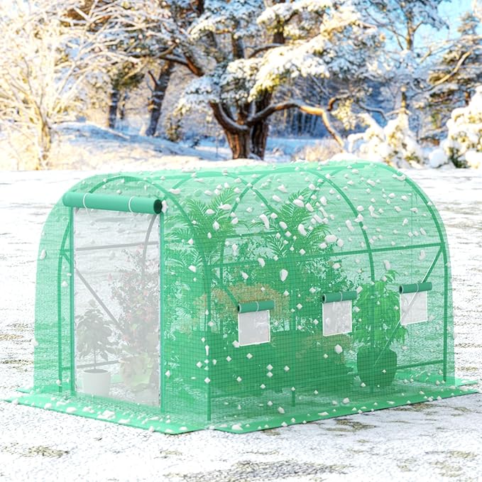 10x7x7 ft Greenhouse, Outdoor Walk-in GreenHouses with Screen Windows and Dual Zippered Door, Portable Waterproof Green Houses Tent for Outside Heavy Duty with Reinforced Frame #2